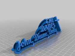 My Customized Sweeping 2-line name plate (text)dad