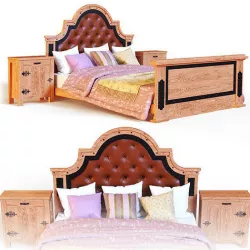 Oakwood  double bed 3D model