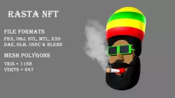Rasta Character NFT Low-poly 3D model