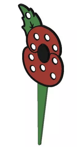 Remembrance POPPY with WS2812 Bullet Pixels
