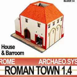 Roman Town House And Barroom Block 1 4 Low Poly 3D model