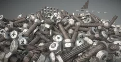 Rusty Low-Poly Bolt and Nut Package  Low-poly 3D model