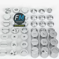 Screw heads collection 3D model