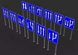 Square Blue v2 Sign 12 Piece 3D model