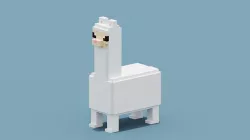 Voxel Lama Low-poly 3D model