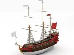 3D French Frigate La Sirene 3D model
