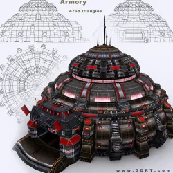 3DRT - Armory  Low-poly 3D model