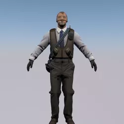 Agent from the game CSGO Number K Professionals 3D model