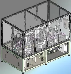 Automatic DC motor assembly production line 3D model