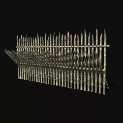 BAMBOO PALISADE FENCE WALLS SURVIVAL FORT GUARD CONSTRUCTION AAA Low-poly 3D model