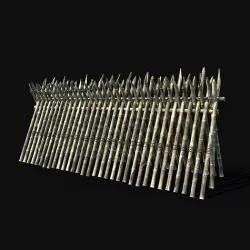 BAMBOO PALISADE FENCE WALLS SURVIVAL GUARD FORT CONSTRUCTION AAA Low-poly 3D model