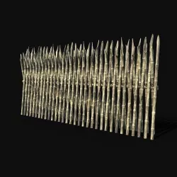 BAMBOO PALISADE WALLS FENCE SURVIVAL FORT GUARD AAA CONSTRUCTION Low-poly 3D model