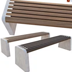 Banc public contemporain FORMA 3D model