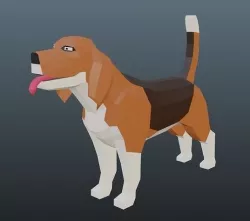 Beagle - Low Poly Dog Low-poly 3D model