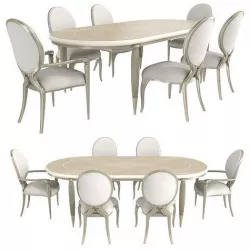Caracole Lilian Dining table and chairs 3D model