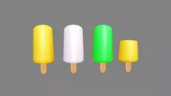 Cartoon popsicle - Ice cream Low-poly 3D model