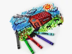 Crayon and Drawings 3D model