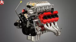 Demon HEMI Engine -  V8 Supercharger Engine 3D model
