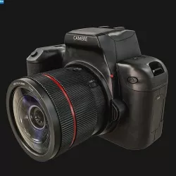 DSLR Camera Low-poly 3D model