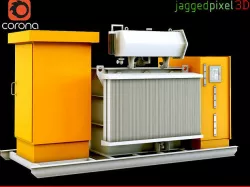Electrical Transformer Mini-Substation by Reliable Transformers 3D model