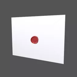 Envelope With Wax Seal v1 001 Low-poly 3D model