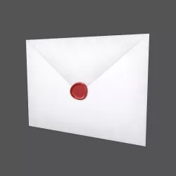 Envelope With Wax Seal v1 002 Low-poly 3D model