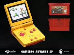 Gameboy Advance SP Pikachu Low-poly 3D model
