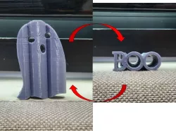 Ghost merged with "BOO" - Halloween gift 