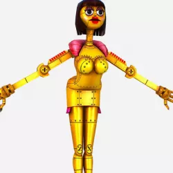 Golden Musical Robot Drone - Babe G1 Low-poly 3D model