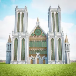 GOTHIC CATHEDRAL SET Low-poly 3D model