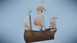 Herring Buss Ship Low-poly 3D model