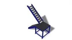 Industrial ladder with steel grating steps 3D model