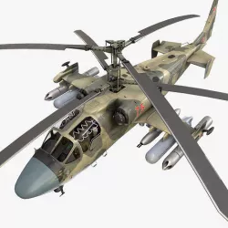 Kamov Ka-52 Alligator Camo Basic Animation Low-poly 3D model