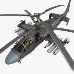 Kamov Ka-52 Alligator Dark Basic Animation Low-poly 3D model