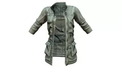 Khaki Combat Coat With Pockets Low-poly 3D model