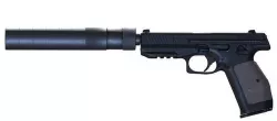 Lebedev Semi automatic Black Pistol PL 15 Low-poly 3D model