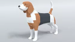 Low Poly Cartoon Beagle Dog Low-poly 3D model