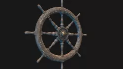 Low Poly PBR Ship Wheel Low-poly 3D model