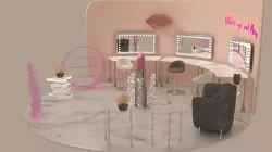 Makeup booth Low-poly 3D model