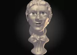 male head face ponytail 3D model