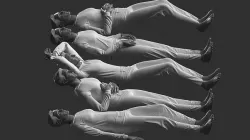 Man Mannequin Lying 5 Tomography Poses 3D model