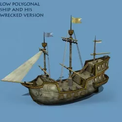 Medieval Sailing Ship 3D model