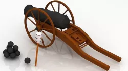 Medieval Vessel Ship Cannon 3D model 3D model