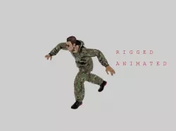 Military Pilot - Rigged and Animated  3D model