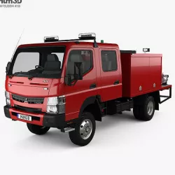 Mitsubishi Fuso Canter FG Wide Crew Cab Fire Truck 2016 3D model