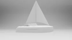 Modern sailing catamaran yacht 3D model