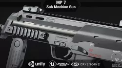 MP 7 Sub Machine Gun Low-poly 3D model