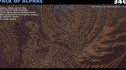 Pack of 340 Alphas Chinese Egypt Greek Old Norse Texture