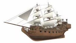 Pirate sailing ship black pearl 3D model