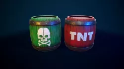 Poison and Dynamite Barrels Low-poly 3D model